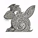 bunny tattoo design idea