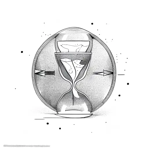 zero o'clock hourglass tattoo design idea