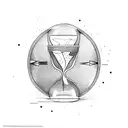zero o'clock hourglass tattoo design idea