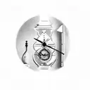 zero o'clock hourglass tattoo design idea