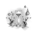 zero o'clock hourglass tattoo design idea