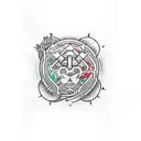 Zodiac signs intertwined with elements of nature tattoo design idea