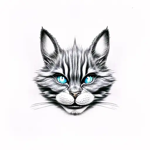 Alice in wonder land with the Cheshire cat tattoo design idea