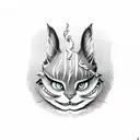 Alice in wonder land with the Cheshire cat tattoo design idea