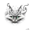 Alice in wonder land with the Cheshire cat tattoo design idea