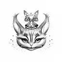 Alice in wonder land with the Cheshire cat tattoo design idea