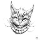 Alice in wonder land with the Cheshire cat tattoo design idea