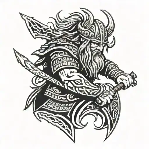 guerrier viking warrior tattoo design idea