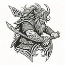 guerrier viking warrior tattoo design idea