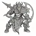 guerrier viking warrior tattoo design idea