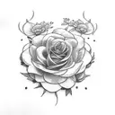 Lex in cursive with flowers tattoo design idea