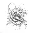 Lex in cursive with flowers tattoo design idea
