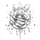 Lex in cursive with flowers tattoo design idea
