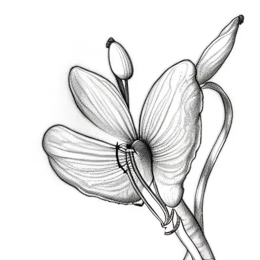 snowdrop flowers handprint tattoo design idea