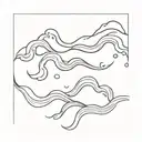 four tidal waves tattoo design idea