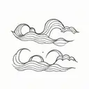 four tidal waves tattoo design idea
