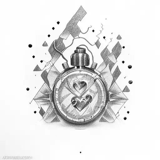 A broken heart whose battery is running low tattoo design idea