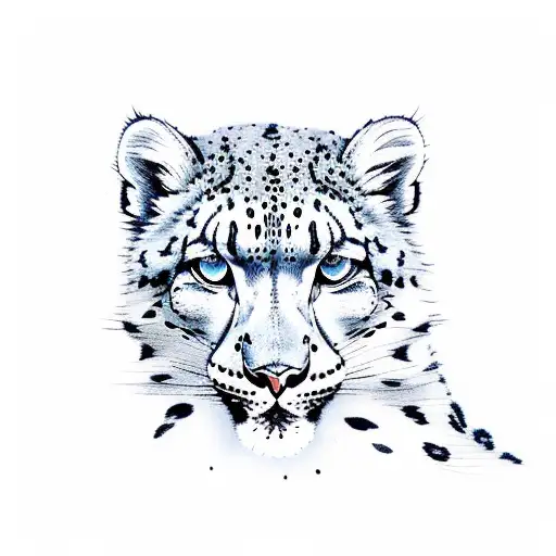 snow leopard with icicles tattoo design idea
