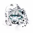 snow leopard with icicles tattoo design idea