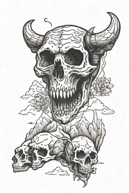 holy, bear, bee, mountains, animal skull, leather  tattoo design idea