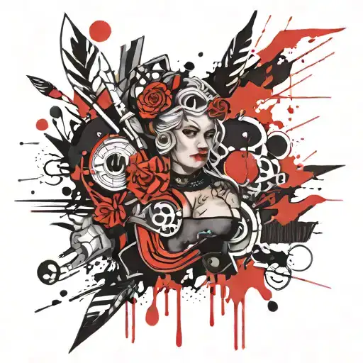 western, leather, feminine  tattoo design idea