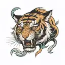 Irezumi tiger head tattoo design idea