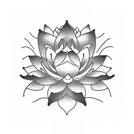 Japanese "Lotus Flower" Tattoo Idea BlackInk AI