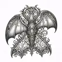 Bat wings gothic  tattoo design idea