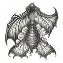 Bat wings gothic  tattoo design idea