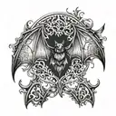 Bat wings gothic  tattoo design idea