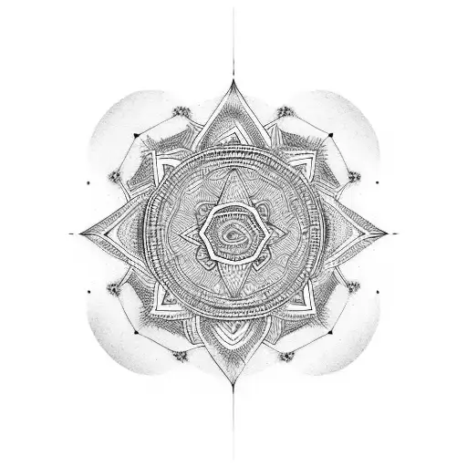 Mandala with a central triangle representing the buzo occupation tattoo design idea