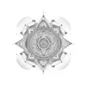 Mandala with a central triangle representing the buzo occupation tattoo design idea