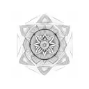 Mandala with a central triangle representing the buzo occupation tattoo design idea