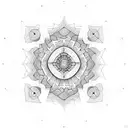 Mandala with a central triangle representing the buzo occupation tattoo design idea