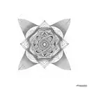 Mandala with a central triangle representing the buzo occupation tattoo design idea