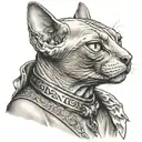 sphinx cat smoking a cigar tattoo design idea