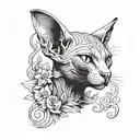 sphinx cat smoking weed  tattoo design idea