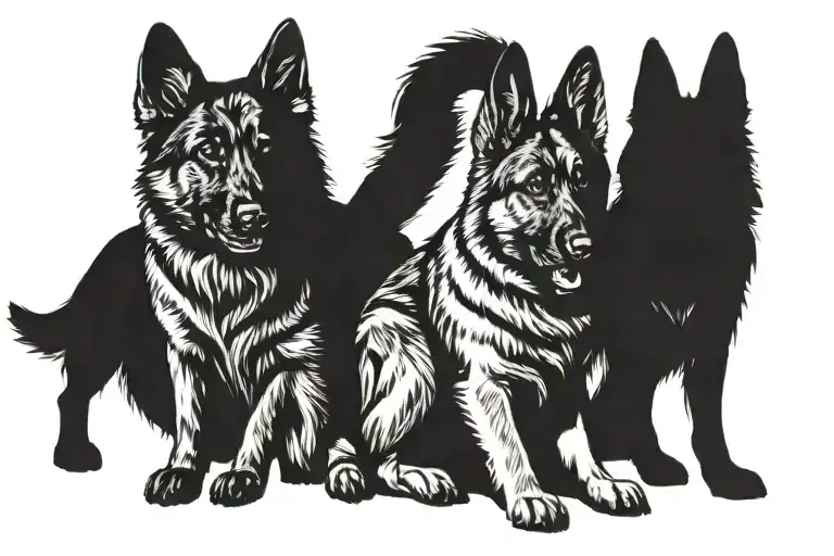german shepherd dogs tattoo design idea