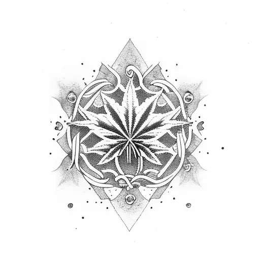 cannabis taurus tattoo design idea