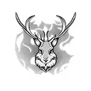 Incorporate the jackalope into a blackwork tattoo depicting a scene from a famous cryptozoology sighting tattoo design idea