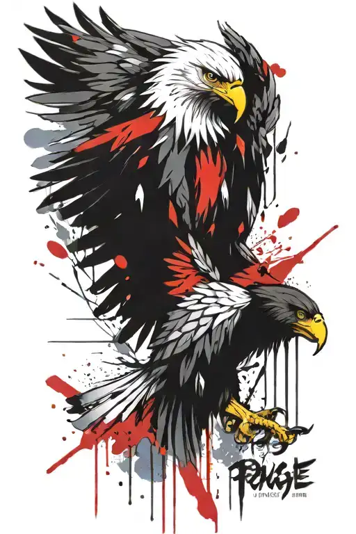 polish eagle wings tattoo design idea