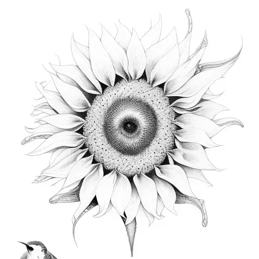 Sunflower humming bird  Mattie Hoye Brenda Hoye  tattoo design idea