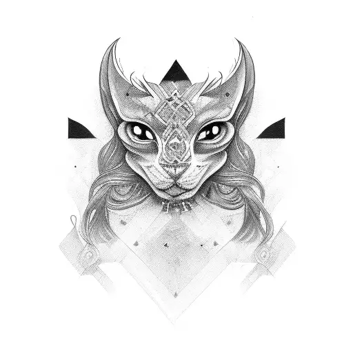 Face with two sides tattoo design idea