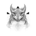 Face with two sides tattoo design idea