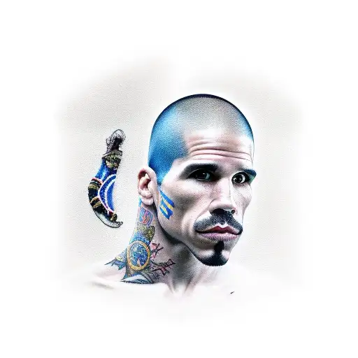 A realistic tattoo portrait of Anthony Kiedis, the lead singer of Red Hot Chili Peppers, wearing a jersey from either Boca Juniors or Brown de Adrogue tattoo design idea