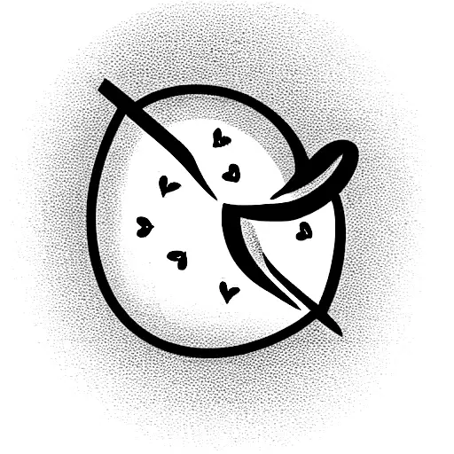 tomato with two hearts in it tattoo design idea