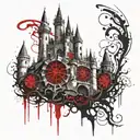 gothic castles tattoo design idea