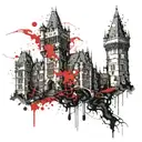 gothic castles tattoo design idea