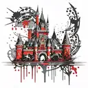 gothic castles tattoo design idea