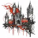 gothic castles tattoo design idea